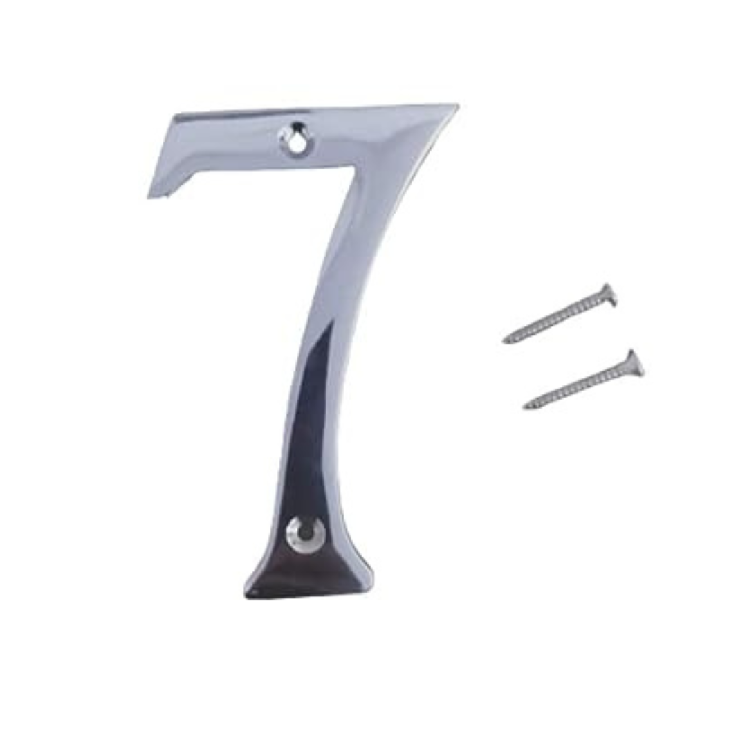 WIGANO 4 inches Silver House door Number 7